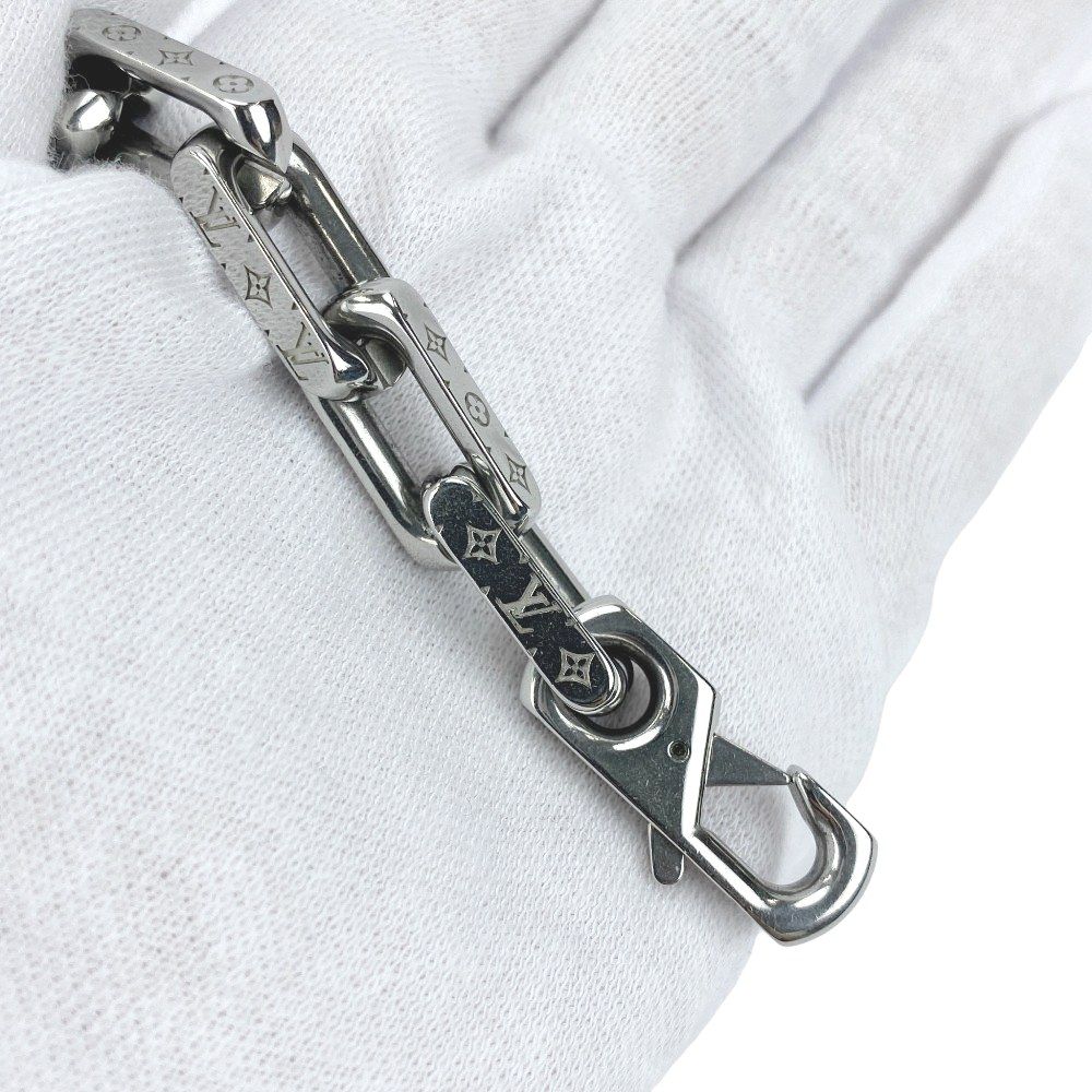 ルイヴィトン ブレスレット バングル チェーン モノグラム メタル シルバー M00309 箱 466786 9