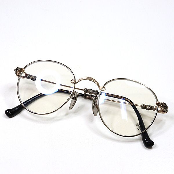 クロムハーツ メガネ BUBBA-A SS GP-P ブバ フローラルクロス CHクロス ボストン 眼鏡 アイウェア
