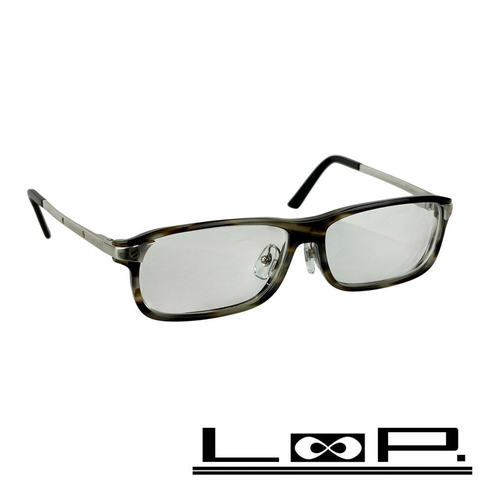 新同 カルティエ メガネ 眼鏡 アイウェア 度入り スクエア グレー シルバー 140 459283 8