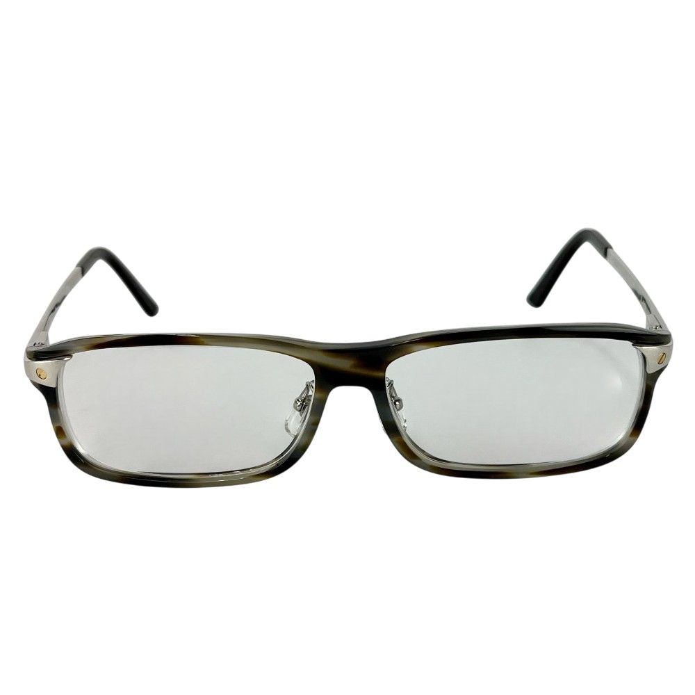 新同 カルティエ メガネ 眼鏡 アイウェア 度入り スクエア グレー シルバー 140 459283 8