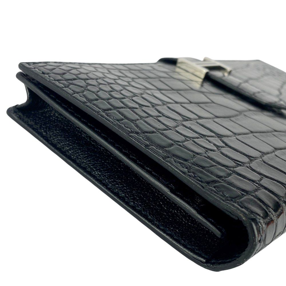 □美品□ エルメス ベアンスフレ 長財布 ウォレット クロコ  