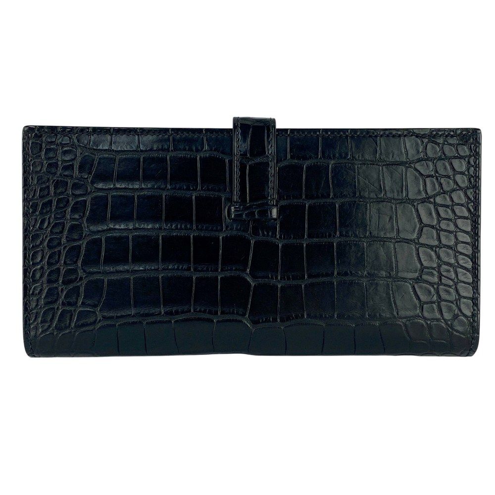 □美品□ エルメス ベアンスフレ 長財布 ウォレット クロコ  