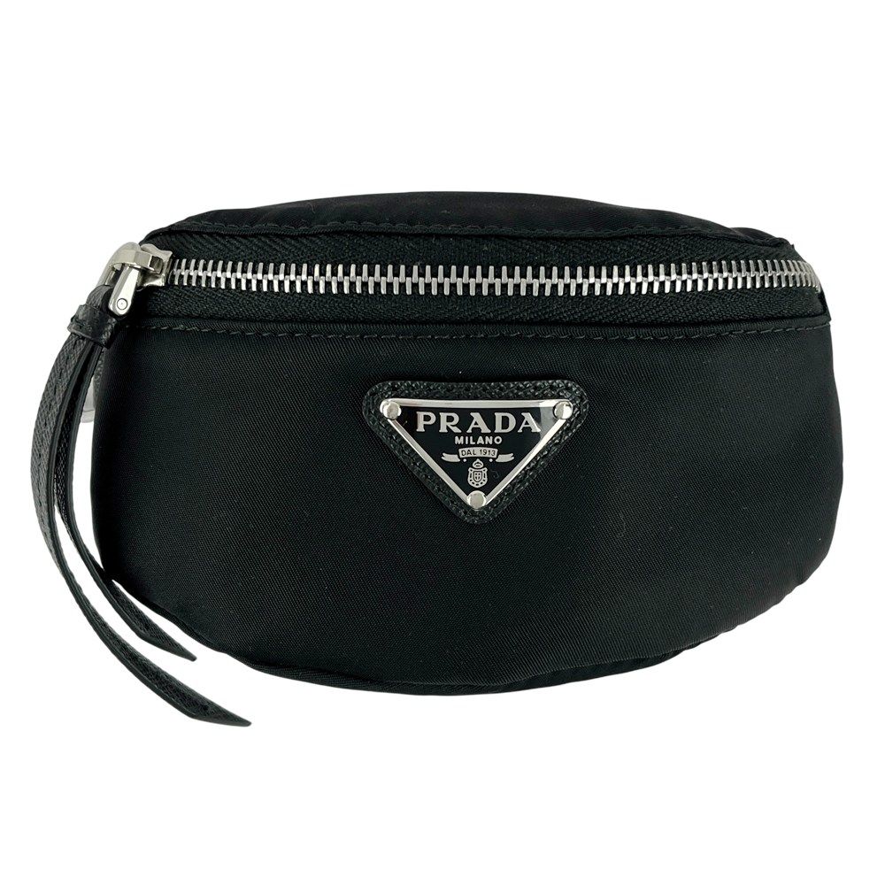 新同 プラダ Re-Nylon ストラップ付 ミニ ポーチ 小物入れ 2WAY ナイロン ブラック 2TT116 箱 451942 8