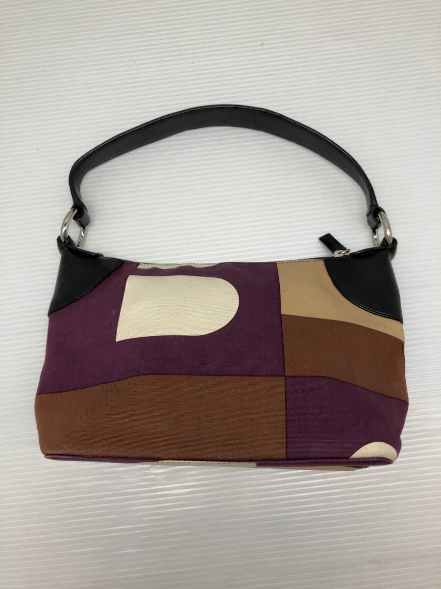 BALLY バリー ハンドバッグ ブラウン × ワインレッド × ホワイト 通年