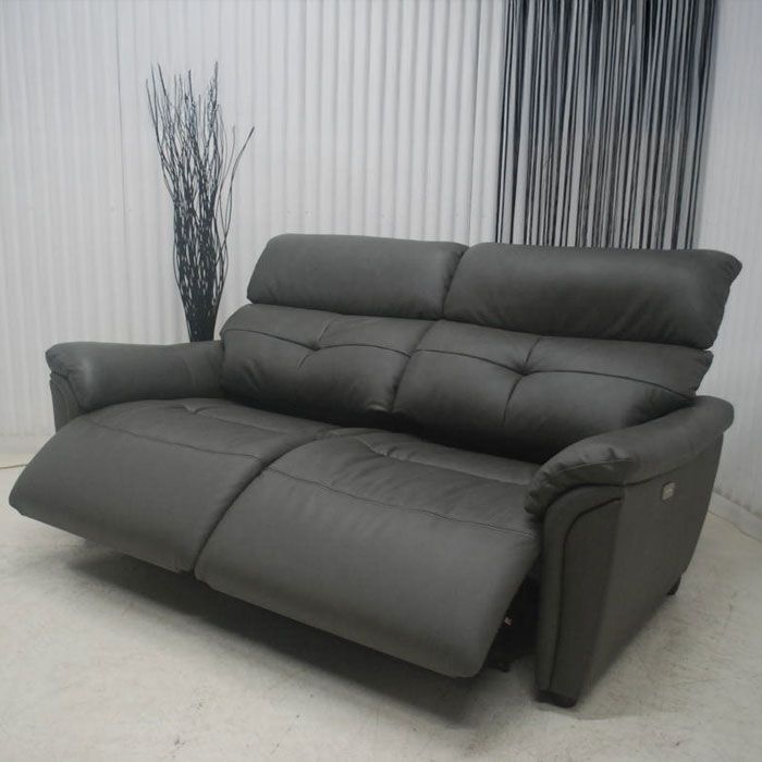 アウトレット 現品限り 一部 大 電動リクライナーモーション ソファー リラックス空間 グレイ 250327-カイチ3p電動