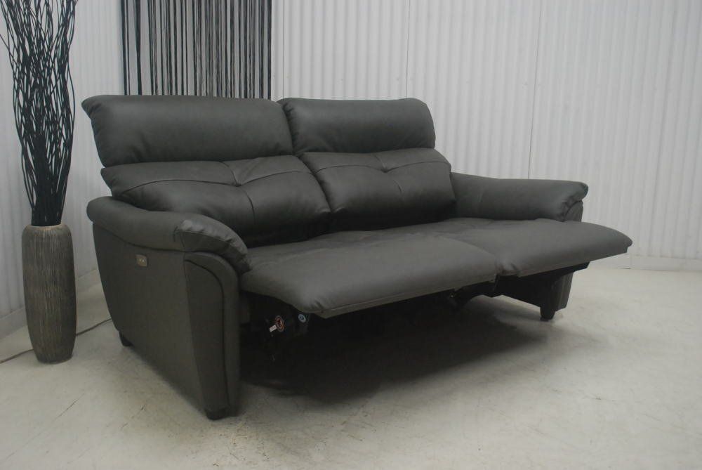 アウトレット 現品限り 一部 大 電動リクライナーモーション ソファー リラックス空間 グレイ 250327-カイチ3p電動