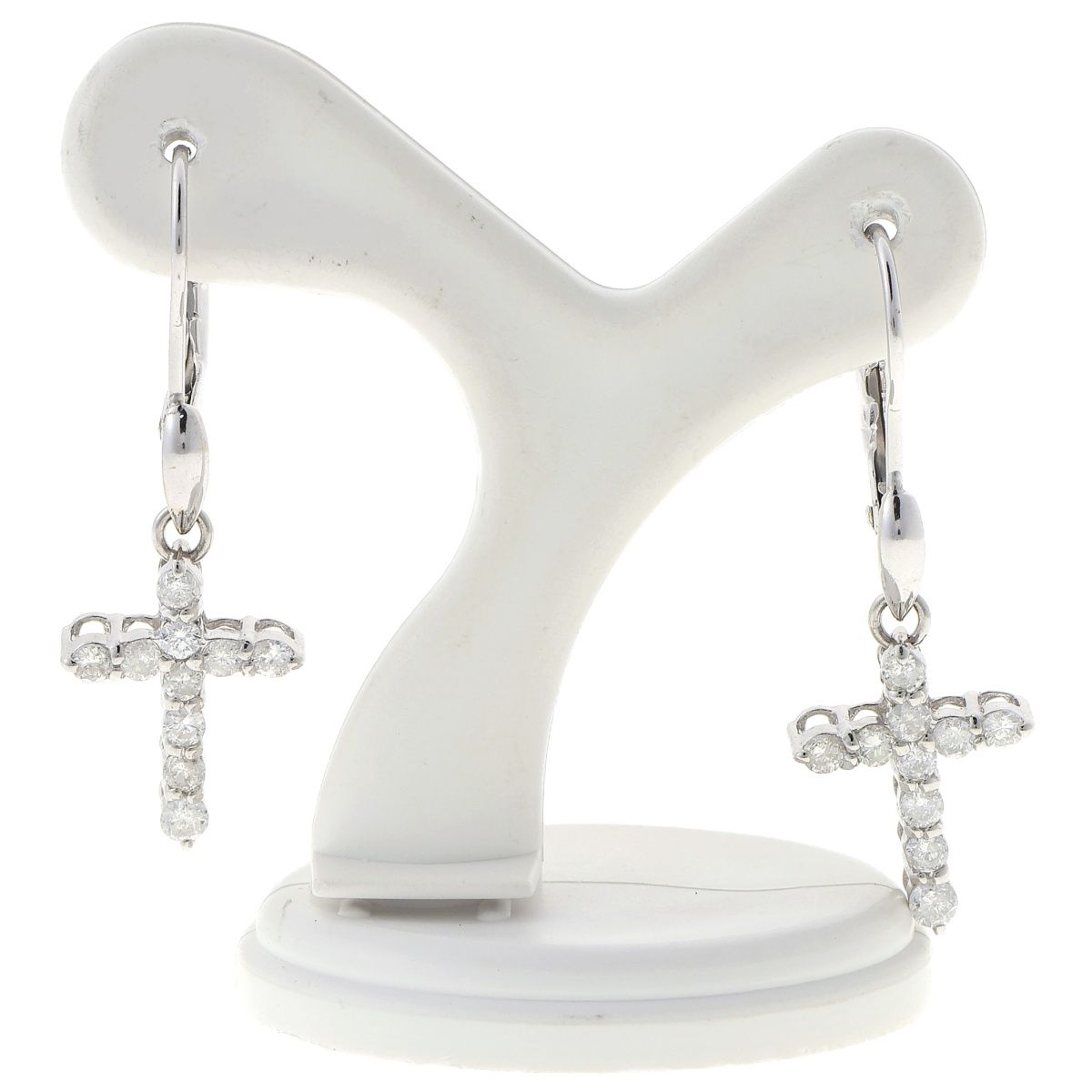 K14WG ピアス ダイヤモンド0.25ct. 0.25ct. クロスモチーフ A-158846