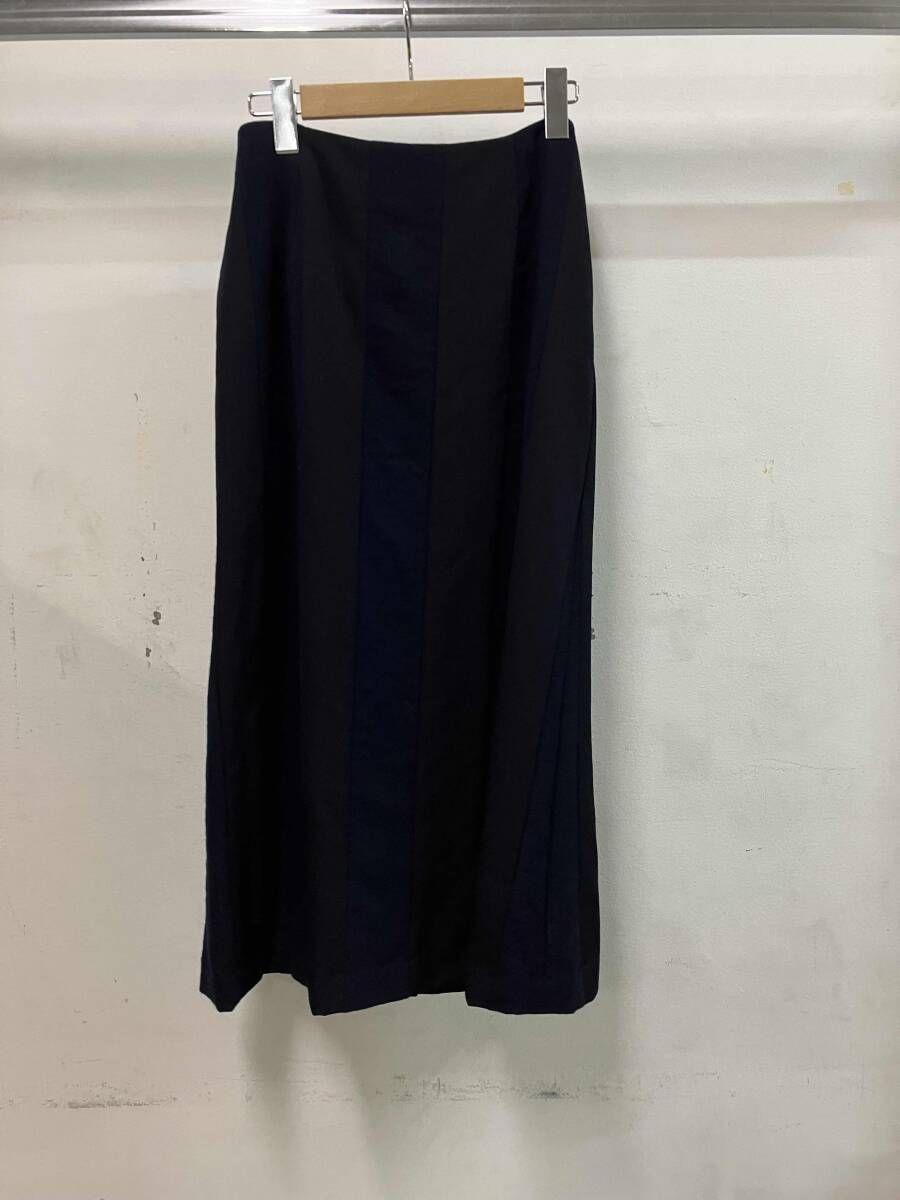 TRICOT COMME des GARCONS トリコットコムデギャルソン TC-S 052 AD 2001 異素材切替 スカート サイズS ブラック ネイビー