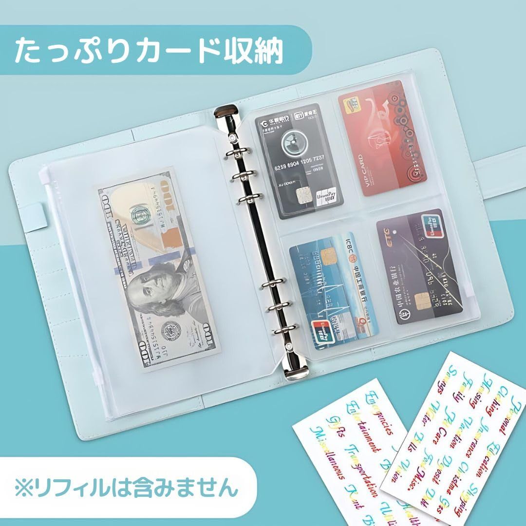  Vegaplace A 5 マカロンバインダー 6穴 PUレザー ノートブックバインダー 耐久性 防水性 ビジネス 日常使い 仕事 勉強 プライベート ライトブルー 帳簿 スプリングファイル ファイル バインダー ケース