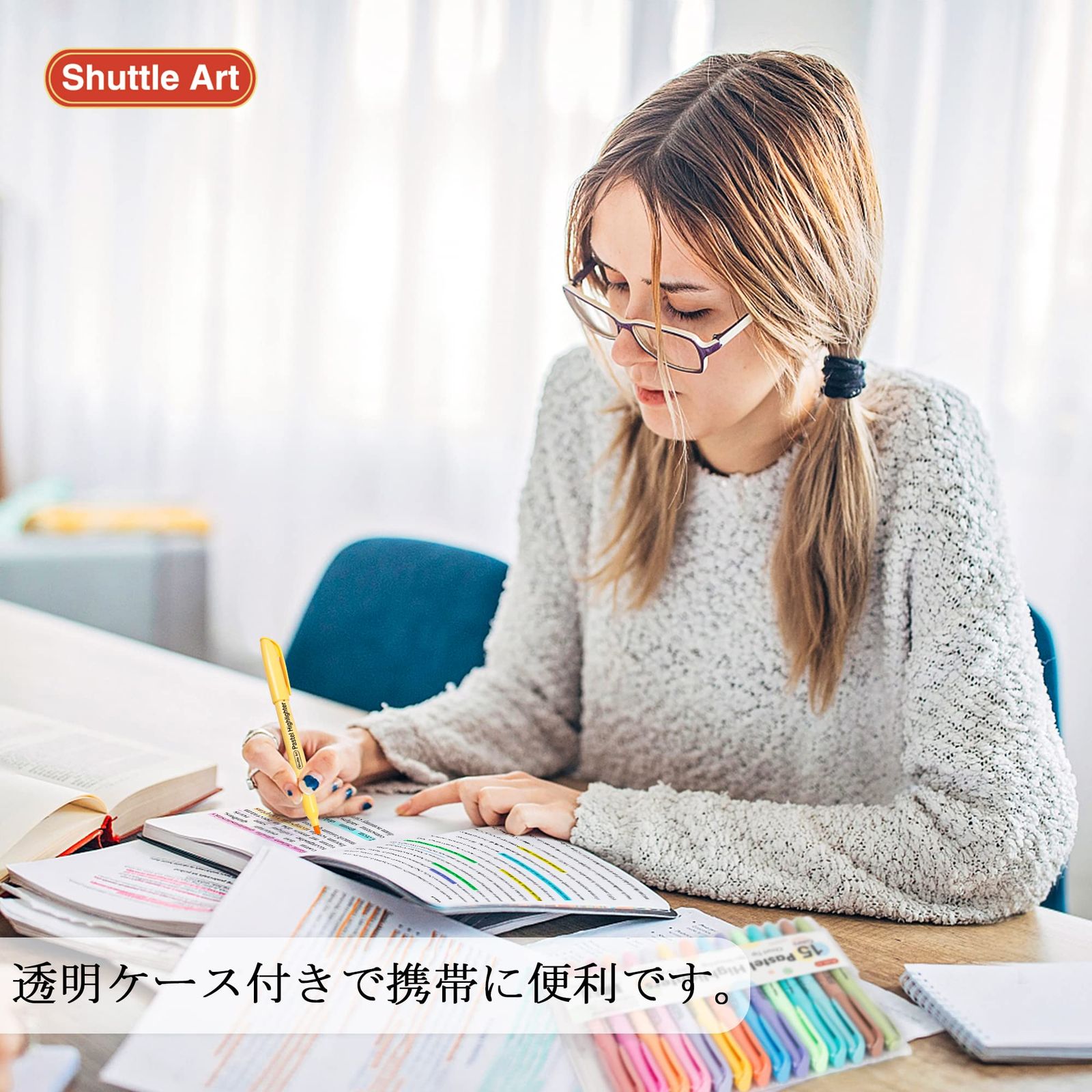  Shuttle Art 蛍光ペン ソフト セット 水性マーカーペン 薄い パステル色 チゼルチップ 速乾 裏移りにくい アンダーライン マーキング 色塗り ハイライト 手帳デコ イラスト ノート 女の子 勉強 仕事 趣味 学校 オフィス カード用紙 カレンダー マーカー マーカー 蛍光ペン
