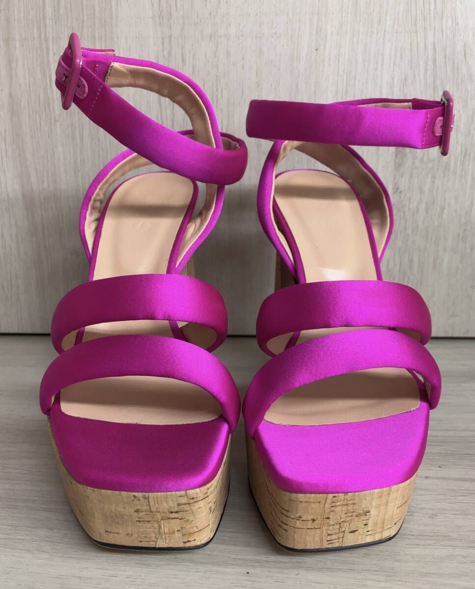 SI ROSSI シーロッシ Antonia サテンサンダル ピンク 13 cmヒール オープントゥサンダル 表記サイズ 37 約23.5～24.0 cm 箱 保存袋あり