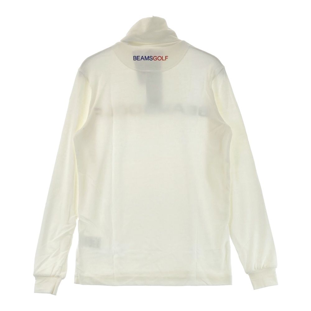 サイズ S BEAMS GOLF ビームスゴルフ タートルネック 長袖Tシャツ ワッペン ホワイト系 240101549105 ゴルフウェア メンズ ストスト