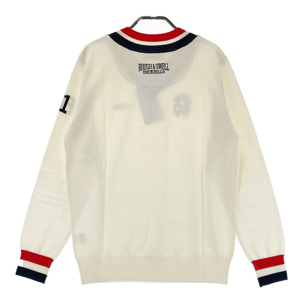 サイズ S ROUGH-SWELL ラフアンドスウェル ニットセーター ウール混 ホワイト系 240101549127 ゴルフウェア メンズ ストスト