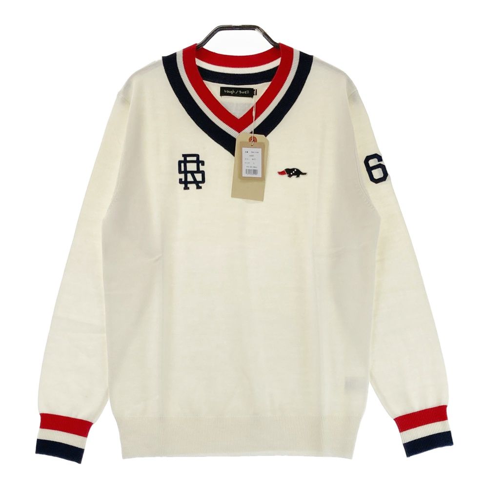サイズ S ROUGH-SWELL ラフアンドスウェル ニットセーター ウール混 ホワイト系 240101549127 ゴルフウェア メンズ ストスト