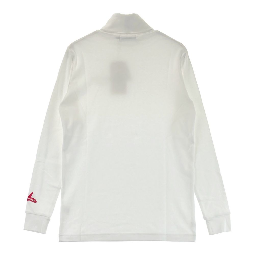 サイズ S ROUGH-SWELL ラフアンドスウェル タートルネック 長袖Tシャツ ロゴプリント ホワイト系 240101549132 ゴルフウェア メンズ ストスト