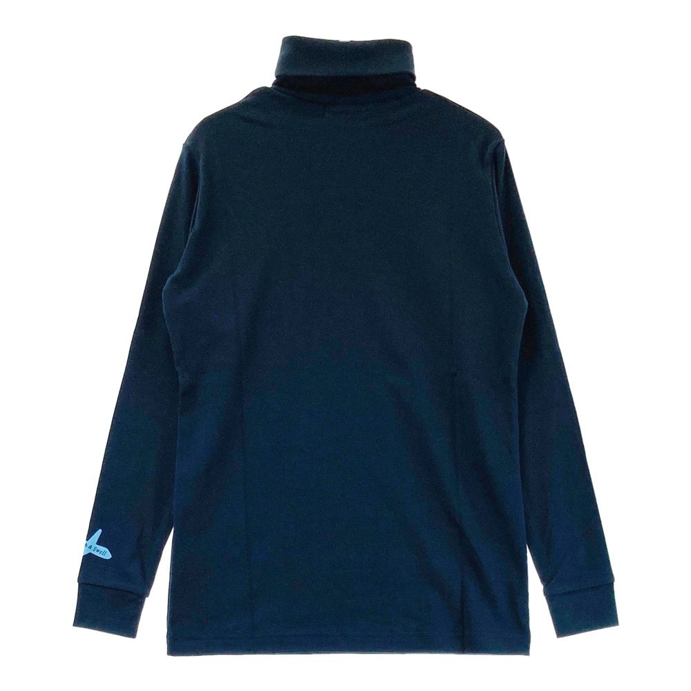 サイズ S ROUGH-SWELL ラフアンドスウェル タートルネック 長袖Tシャツ ロゴプリント ネイビー系 240101549135 ゴルフウェア メンズ ストスト