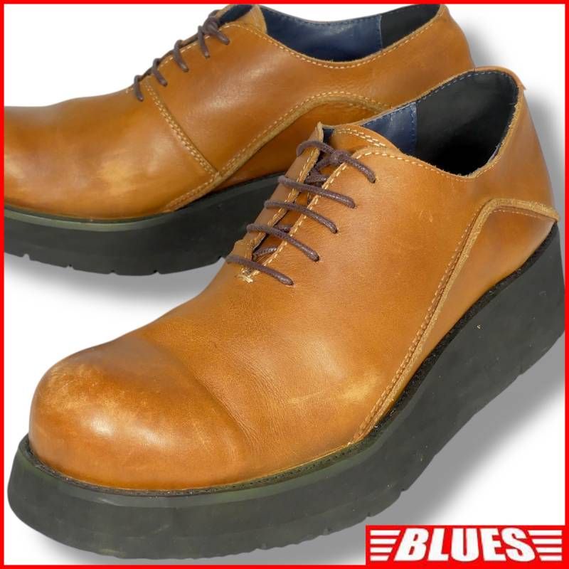 whoop -de-doo フープディドゥ シューズ 26 厚底 レザー 本革 茶 キャメル メンズ レースアップシューズサイズ26cm一覧 SEULB屋着古 HN2296
