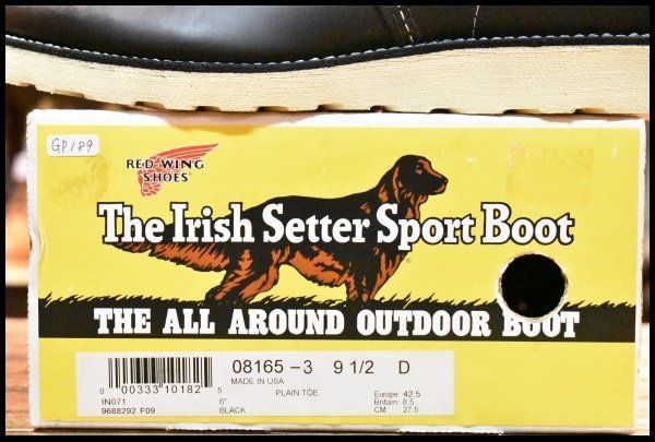 9.5D 箱付 未使用 犬タグ復刻 18年】レッドウィング 8165 アイリッシュ