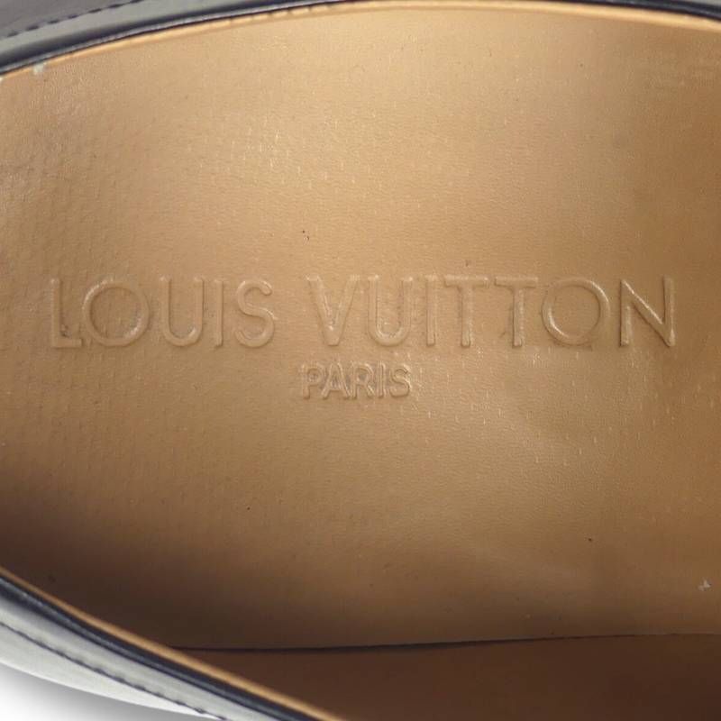 LOUIS VUITTON ルイヴィトン ダミエ柄 ローファー 27 イタリア製 8.5 本革 黒 ブラック ビジネスシューズ レザー メンズ ローファーサイズ27 cm一覧 SEULB屋着古 HS 363