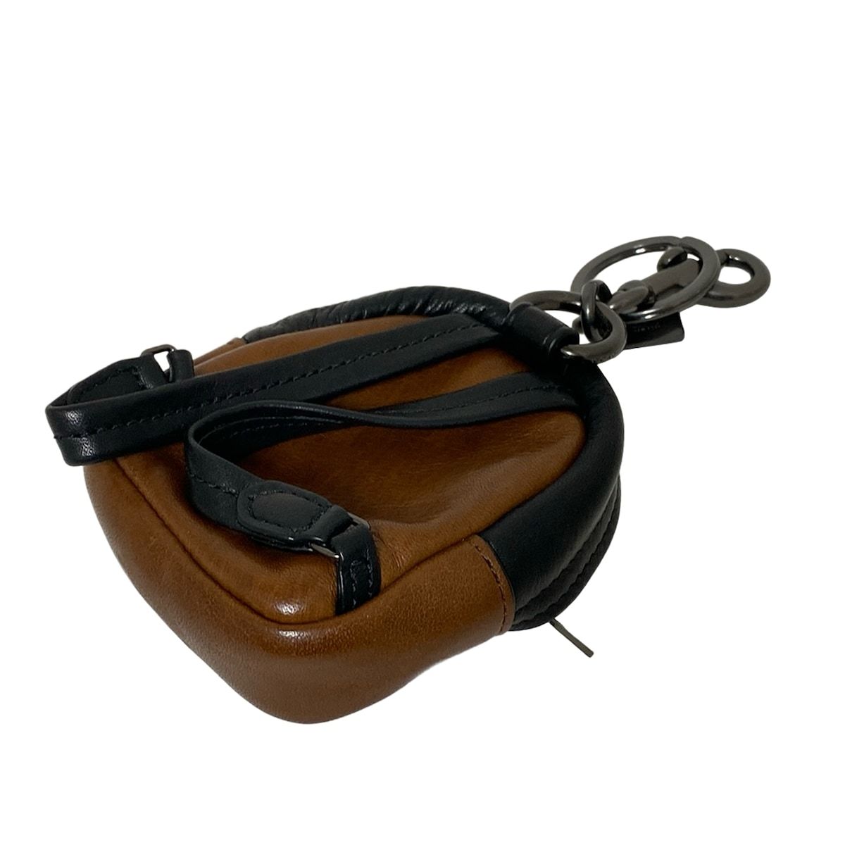 COACH コーチ キーホルダー チャーム - ダークブラウン×黒×シルバー レザー