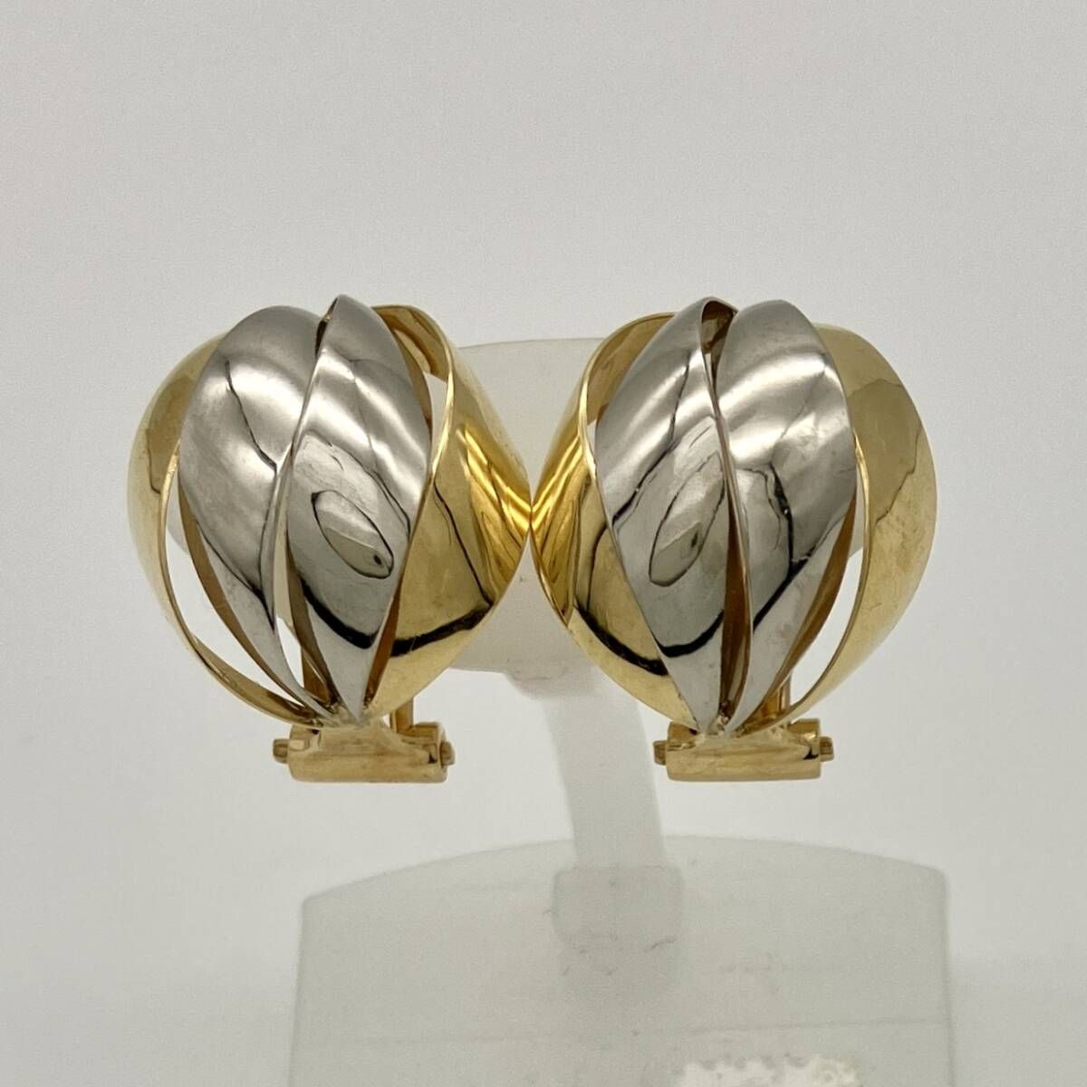 K18 18金 Pt900 プラチナ900 イヤリング クリップ式 4.1g