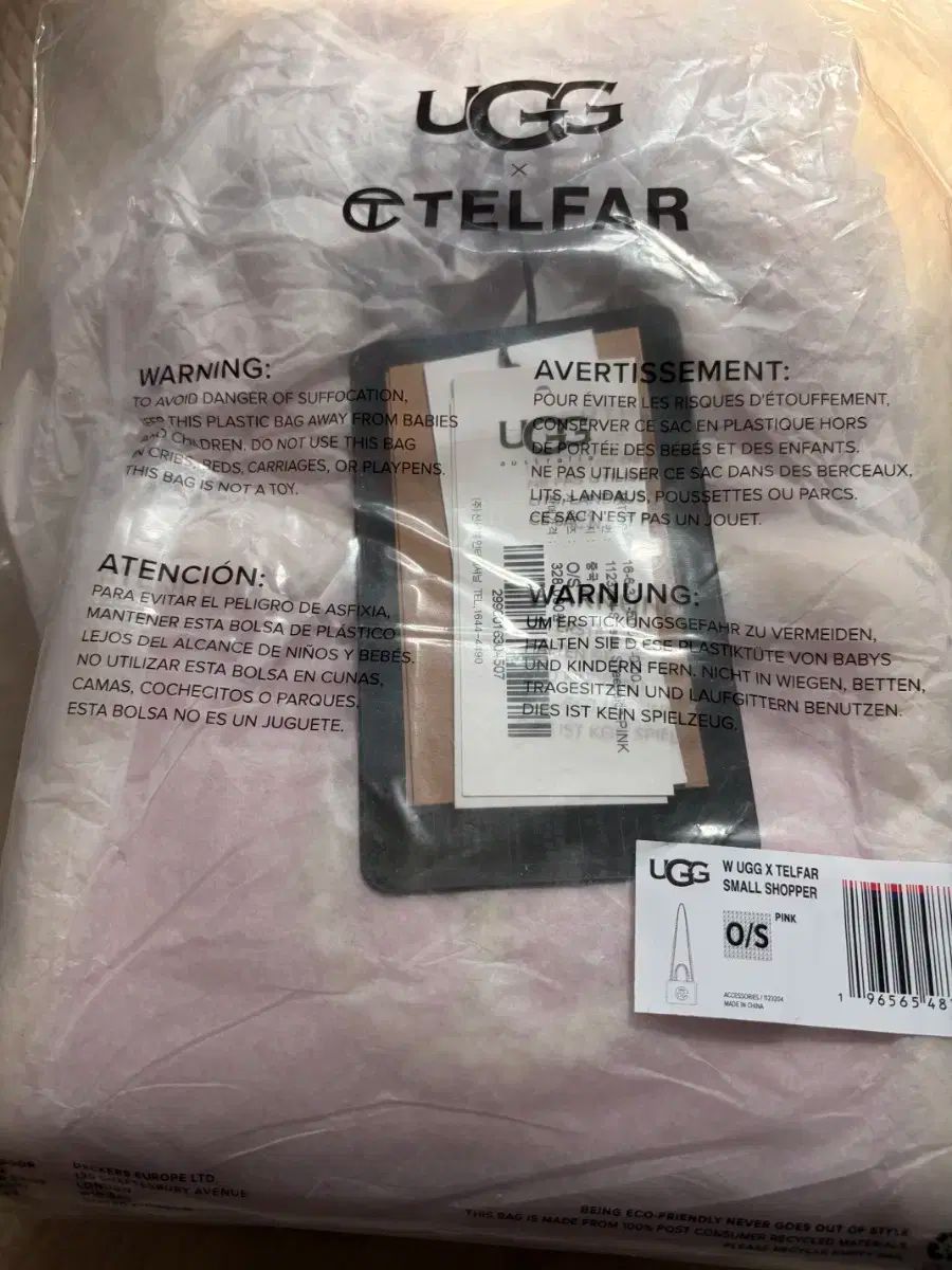 UGG Telfa スムスクリンクル ショッパーバッグ ピンク