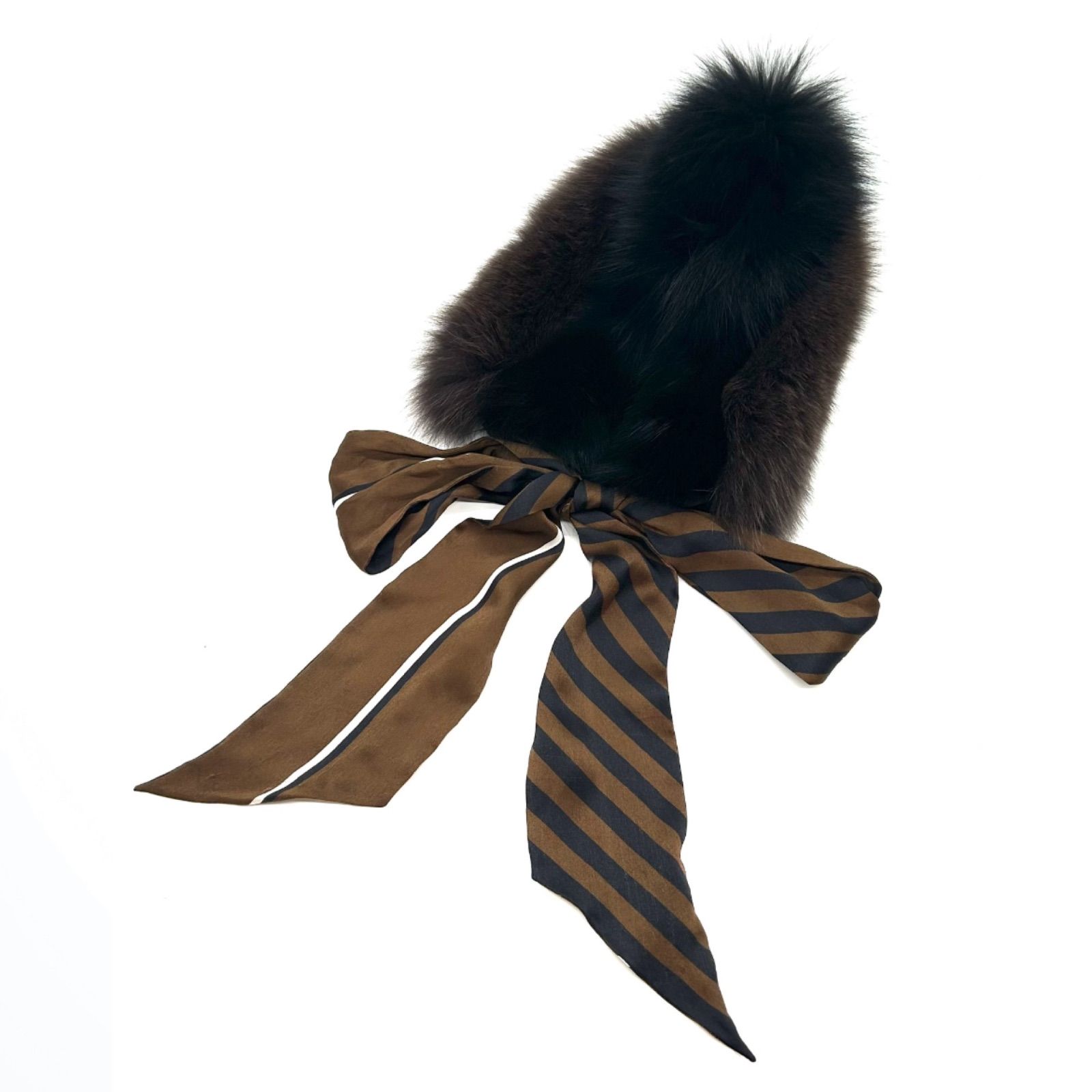 FENDI フェンディ ストール ファー スカーフ ショール ティペット フォックス ラビット マフラー レディース