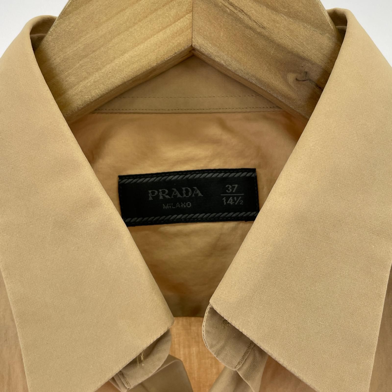 PRADA 15SS ストレッチシャツ 37 ベージュ