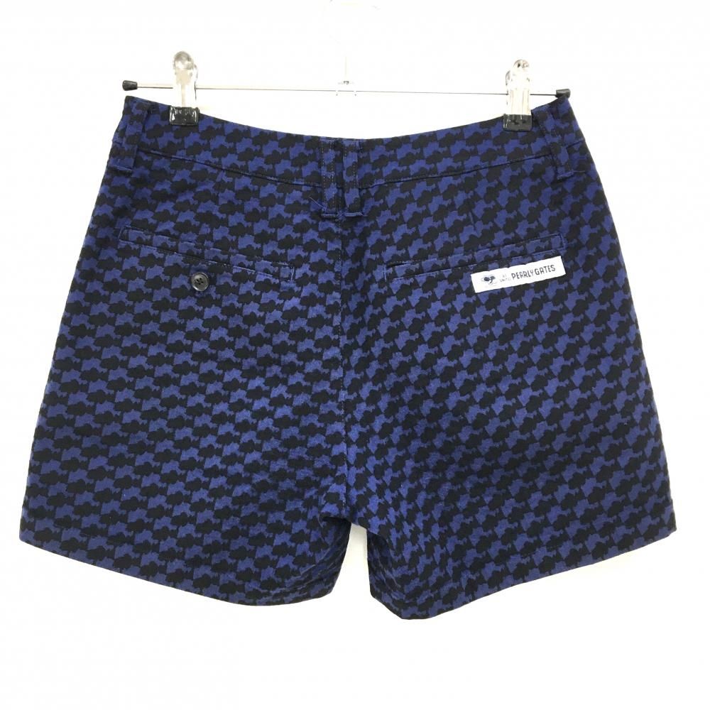 超 パーリーゲイツ×PEANUTS ショートパンツ ネイビー×黒 スヌーピーシルエット総柄 レディース 0 S ゴルフウェア PEARLY GATES