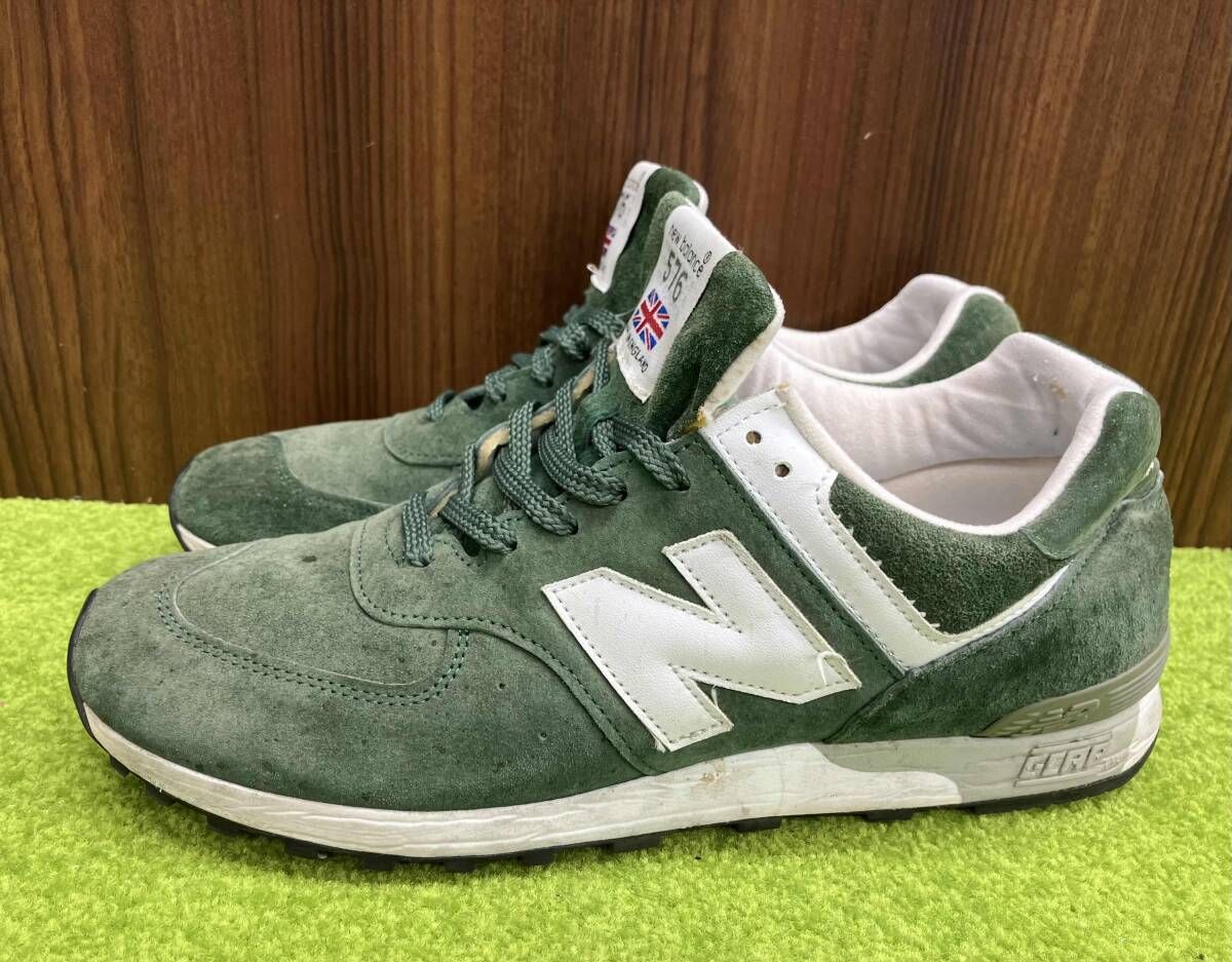 Balance ニュー ンス MADE IN ENGLAND USA 91 2 モスグリーン系 M 576 GG スウェード メンズシューズ スニーカー