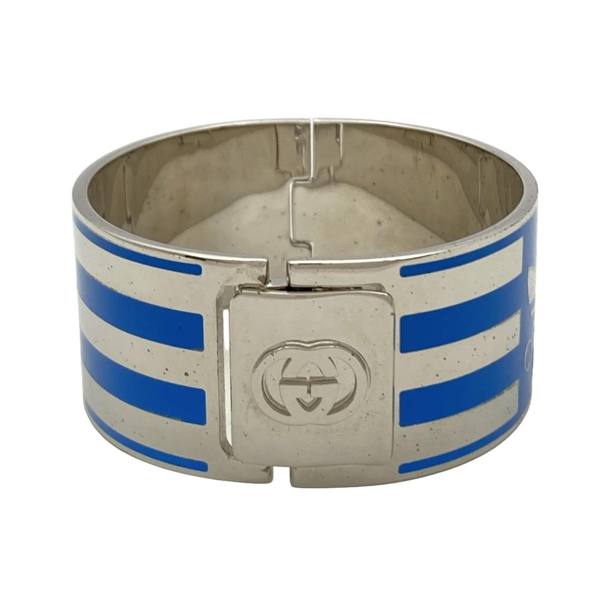 GUCCI グッチ バングル インターロッキングG シルバー×ブルー adidas