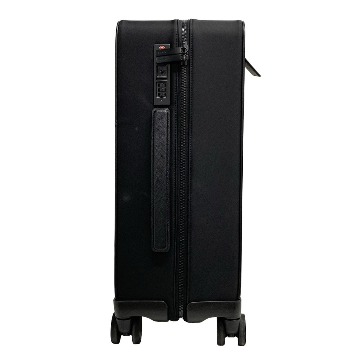 PRADA プラダ キャリーバッグ Re-Nylon xサフィアーノレザー トロリー 2VQ005 黒 TSAなし 本体ロックナンバー 000 Re-Nylon レザー