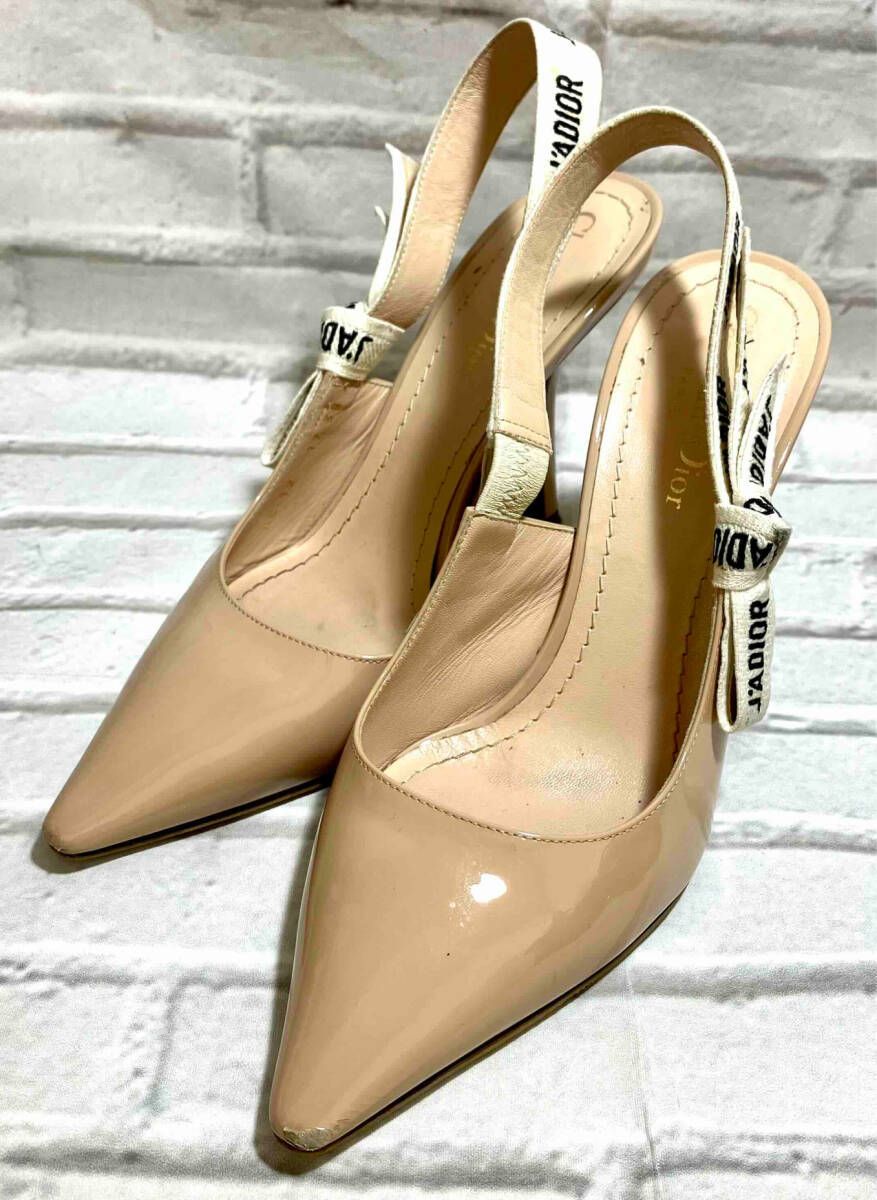 Christian Dior クリスチャンディオール サンダル ベージュ サイズ38 イタリア製