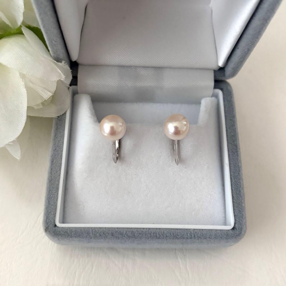 377 ミキモト シルバー パール 約7.9mm イヤリング