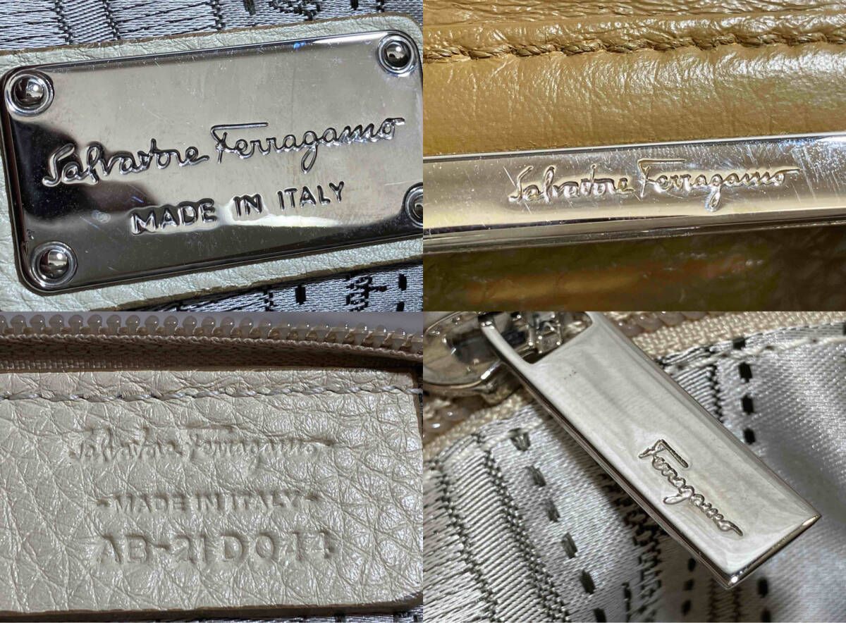 AI鑑定済 Salvatore Ferragamo サルヴァトーレフェラガモ AB-21D044 ガンチーニ レザー ワンショルダーバッグ ブラウン DECORATOM_COM_BR