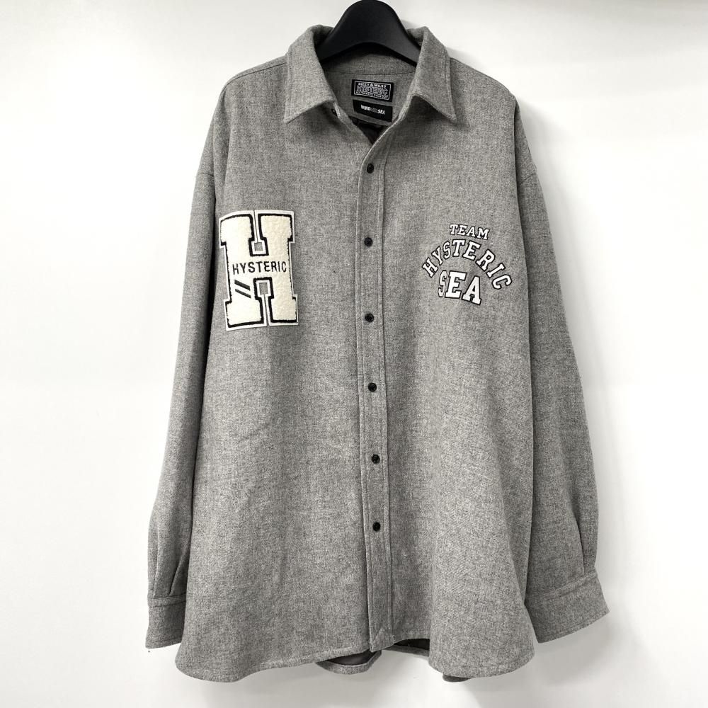 HYSTERIC GLAMOUR× WIND AND SEA ネルシャツ サイズXL グレー ヒステリックグラマー×ウィンダンシー 17