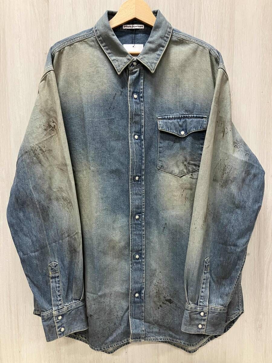UNIFORM EXPERIMENT ユニフォームエクスペリメント 長袖シャツUE-242041 3サイズ インディゴ インナー