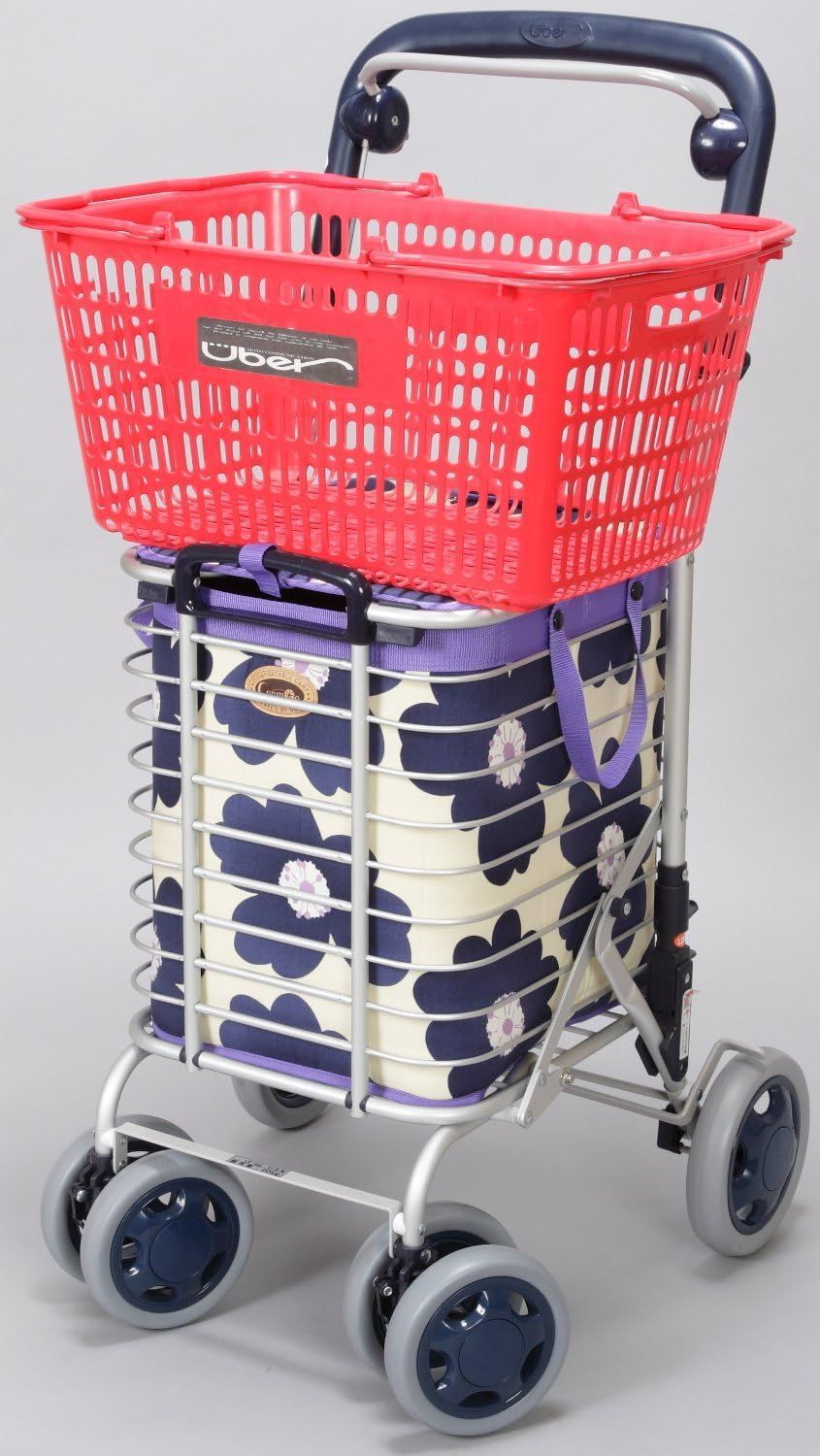 アルミワイヤーカート A-0245H 花柄青