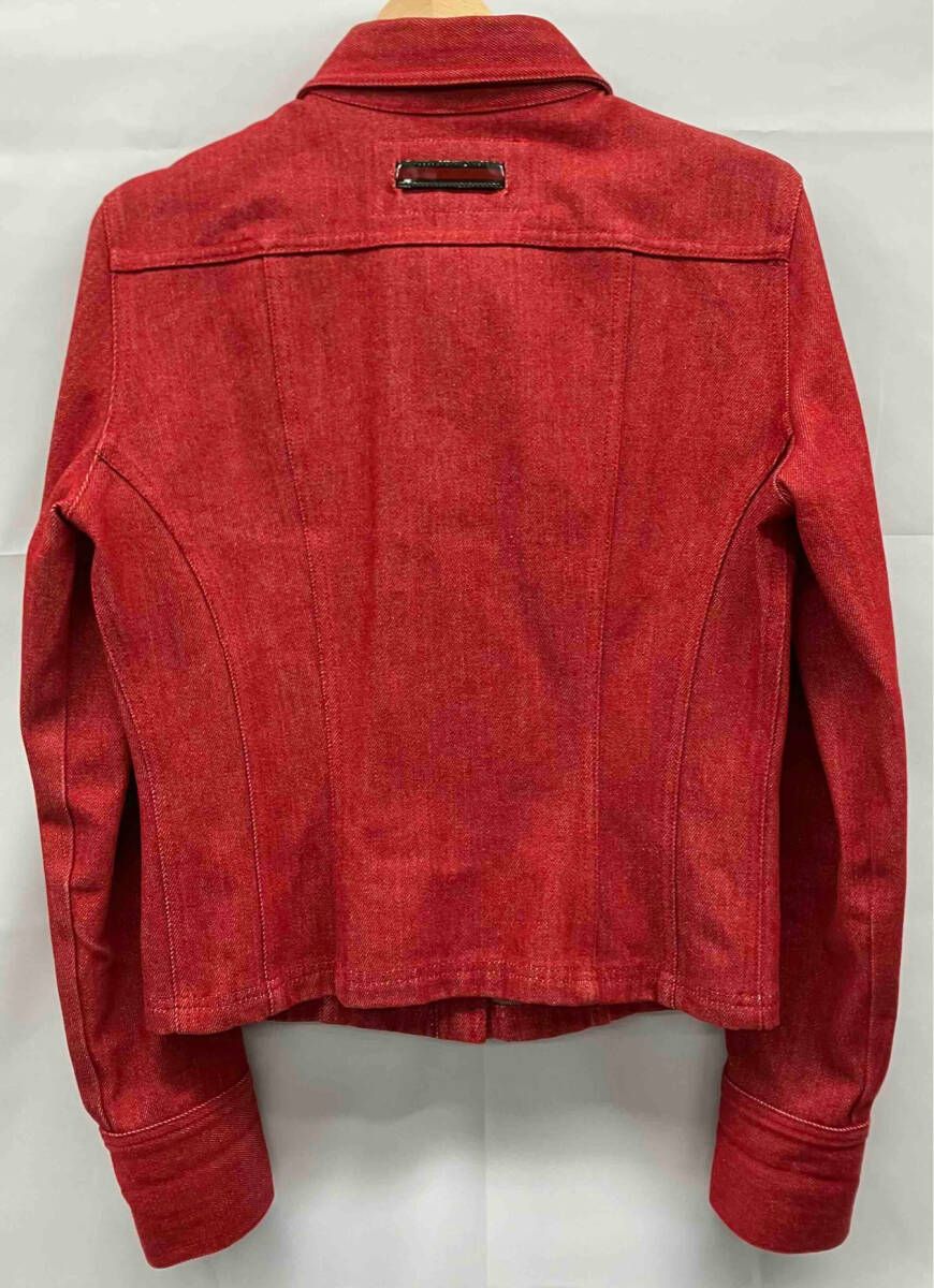 GUCCI グッチ Gジャン ジャケット レッド 綿 サイズ表記 42 金属 シルバー 203-1267-4121 イタリア製
