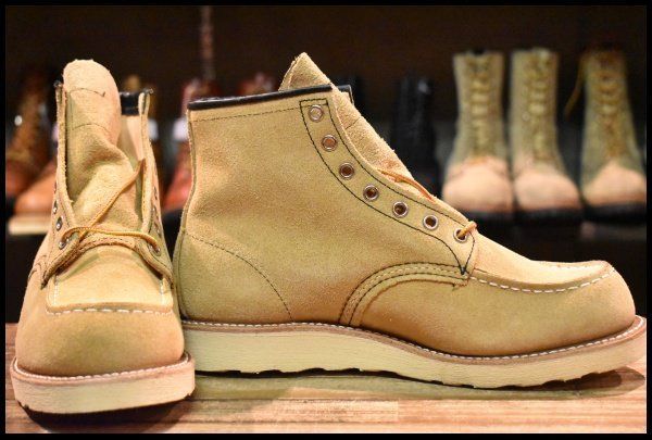 8.5E 犬タグ復刻 18年 レッドウィング 8173 スエード アイリッシュセッター ラフアウト モックトゥ ブーツ HOPESMORE GP193