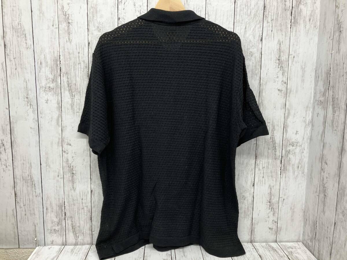 BATONER 半袖ニットポロシャツ ブラック BN-24SM-055 メッシュ サイズ2