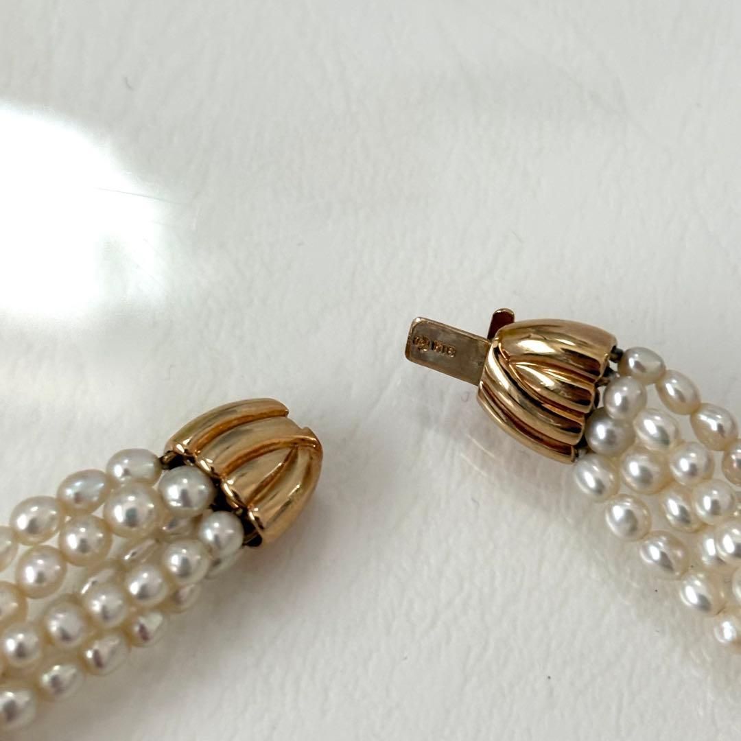 429【タサキ】K18 5連 パール ネックレス - メルカリ