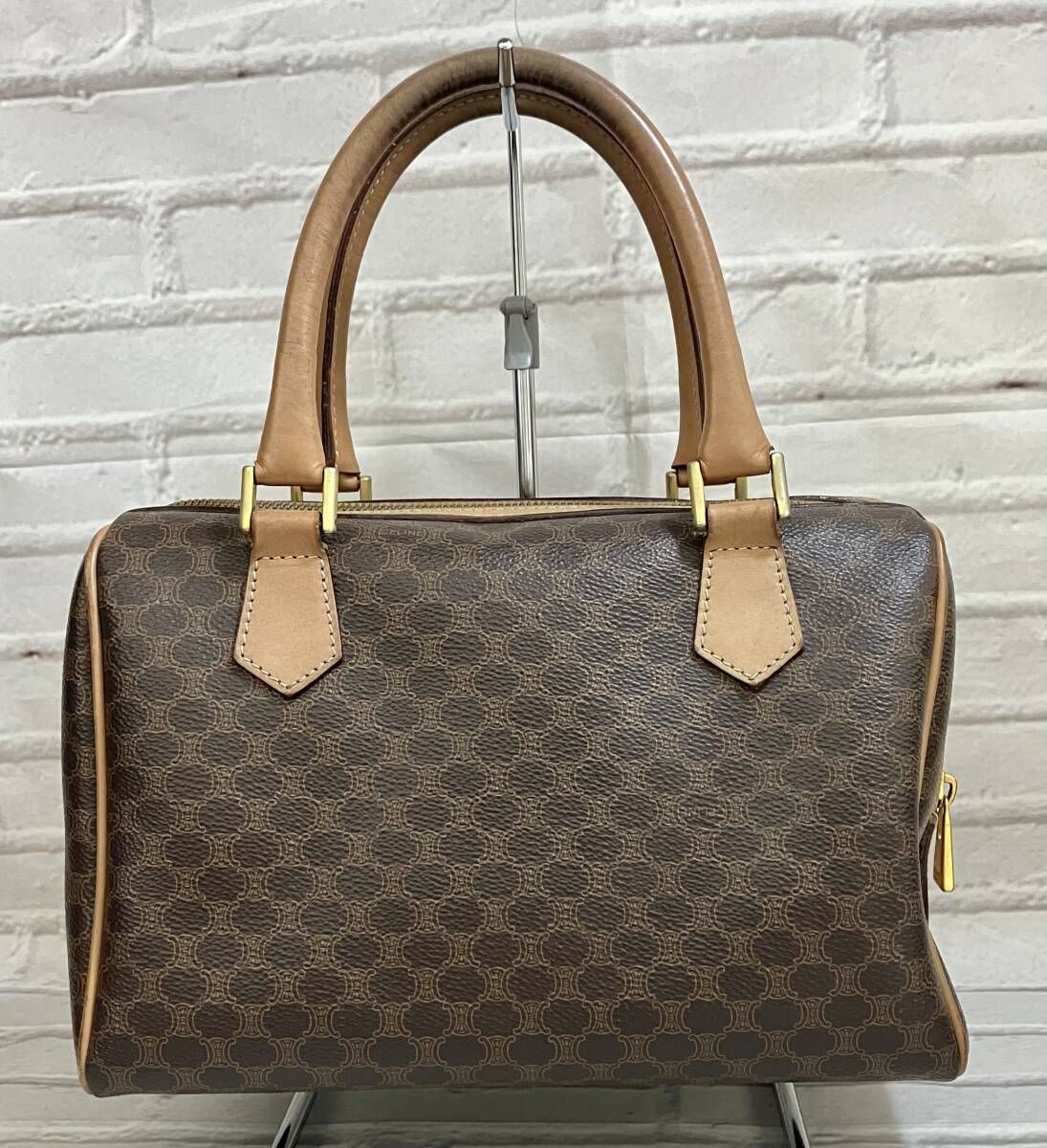 AI鑑定済 CELINE セリーヌ ミニボストンバッグ マカダム柄 M14 イタリア製