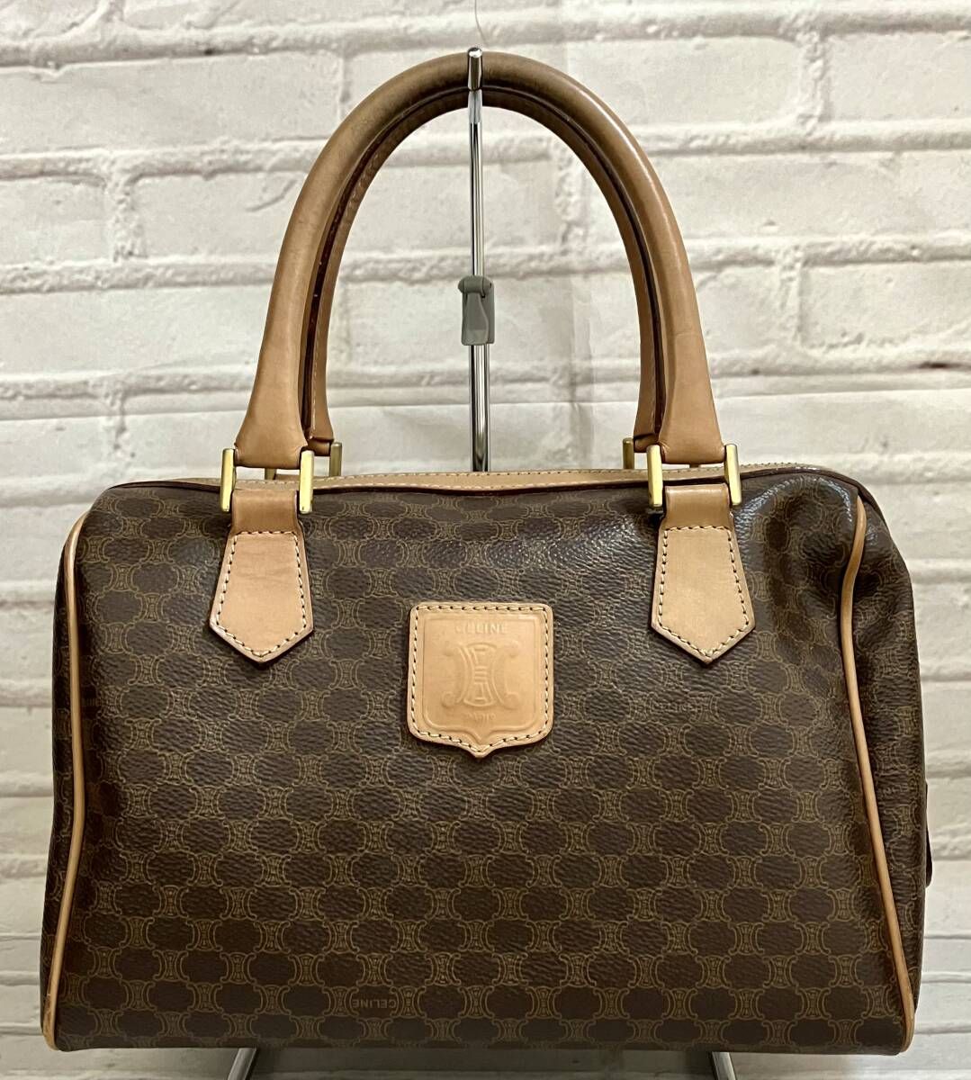 AI鑑定済 CELINE セリーヌ ミニボストンバッグ マカダム柄 M14 イタリア製