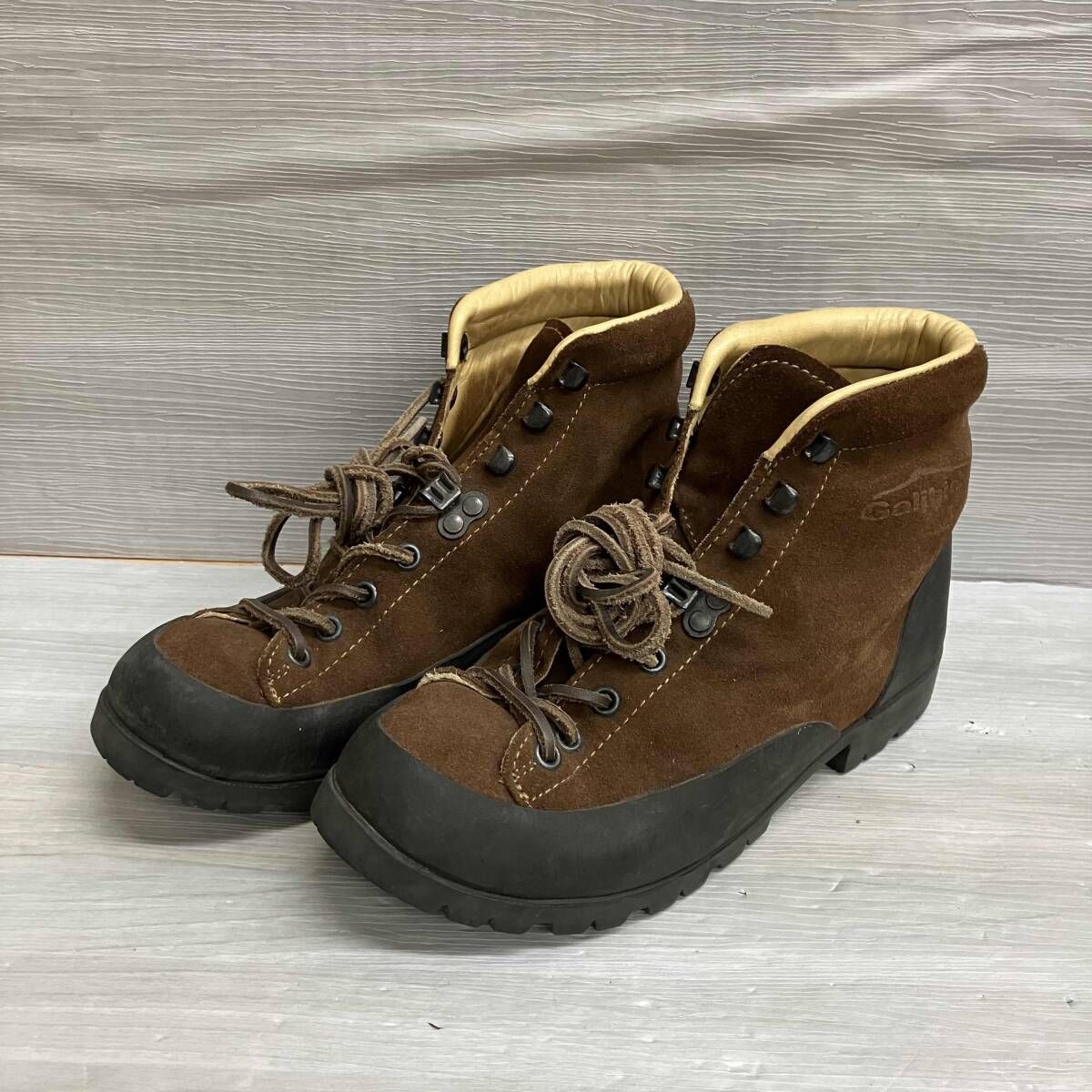 Galibier ガリビエール スウェードレザー フランス製 ショートブーツ 24.5cm ブラウン かかと破れあり