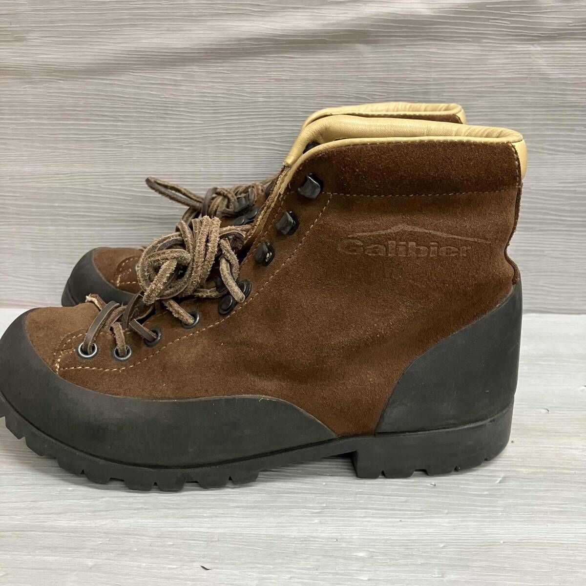 Galibier ガリビエール スウェードレザー フランス製 ショートブーツ 24.5 cm ブラウン かかと破れあり