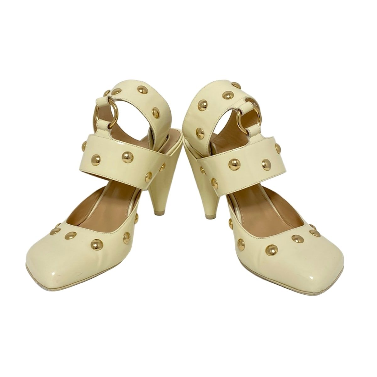 Chloe クロエ サンダル 37 レディース - アイボリー スタッズ レザー