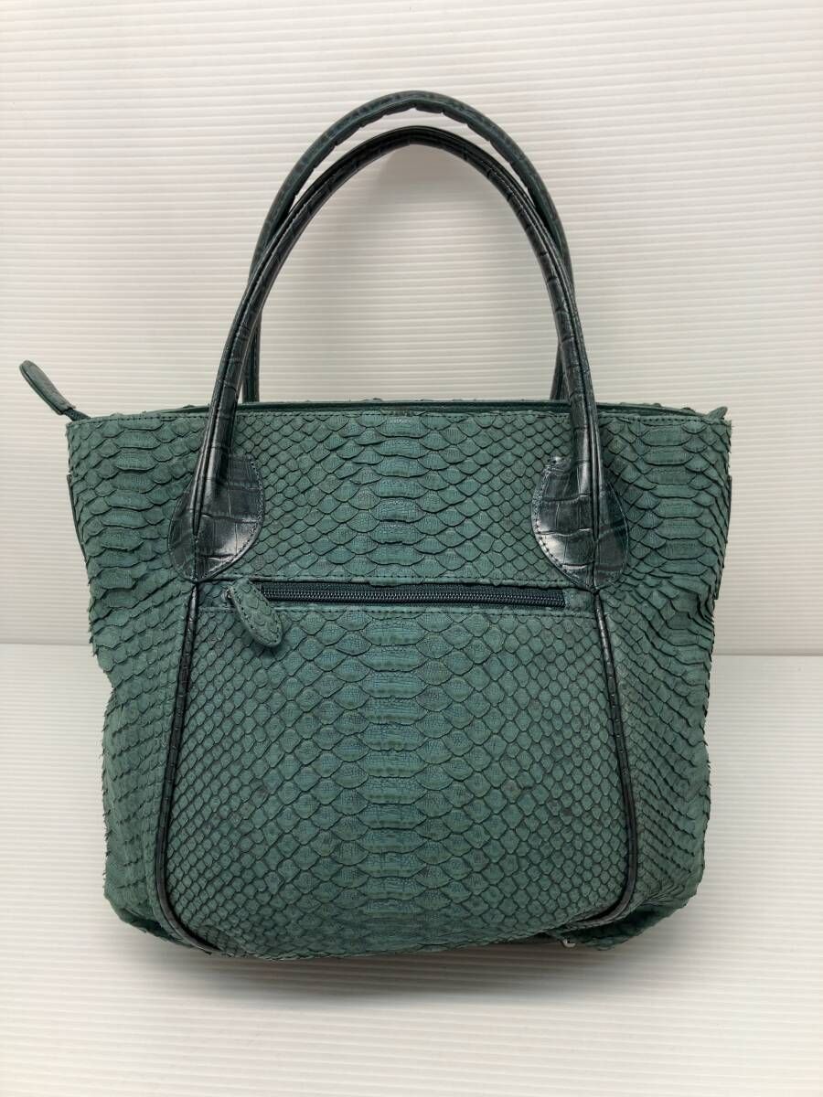 Paondore パイソン カイマン ヌバック SB4030 ハンドバッグ グリーン系 通年