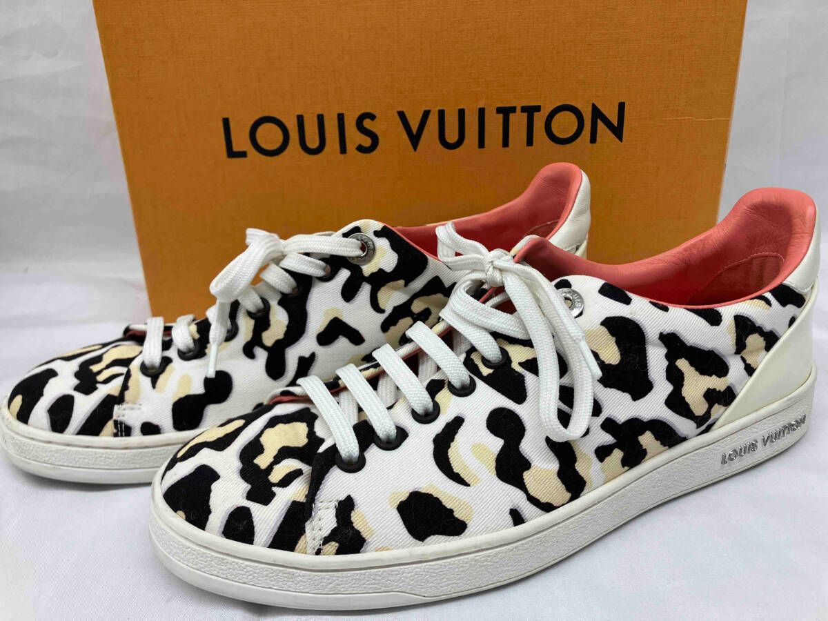 LOUIS VUITTON ルイヴィトン スニカー レオパード ヒョウ柄 サイズ表記 37 1 2 ホワイト MS 1105 き