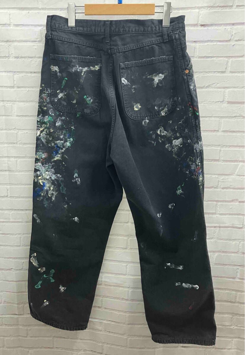 HERILL ヘリル ロングパンツ Lサイズ グレー 24 ss スプラッシュペインターパンツ